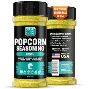 Popcorn Seasoning Ranch Seasoning Powder Mix - Gluten Free & Low Sodium Popcorn Flavoring Seasonings Ranch Powder Flavor. Healthy Movie Theater Dry Pop Corn Toppings. Pop Corn Salt Seasonings. 4oz