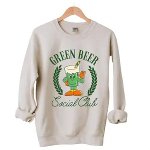 Green Beer Social Club Crewneck Sweatshirt - Sand