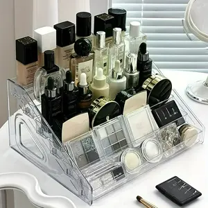 7-Tier Plastic Multi-Purpose Storage Rack 12.2*12.2*7.09inch - Stackable Display Organizer for Nail Polish, Toy Cars, Lipstick & Jewelry - Beauty Makeup Lipstick Holder - Desktop Organizer