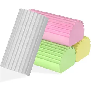 4-Pack Damp Clean Duster Sponge,Reusable Magic Dusting Sponge Brush for Cleaning Blinds, Glass, Baseboards,Vents,Railings,Mirrors,Window Track Grooves and Faucets Multicolor Tool