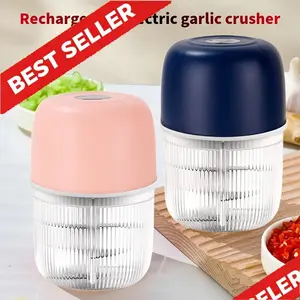 Mini Electric Garlic Chopper - 6-Blade Wireless Food Processor & Vegetable Cutter - USB Rechargeable Automatic Mincer - Powerful One-Handed Garlic Crusher for Quick Kitchen Prep - BPA-Free & Easy to Clean