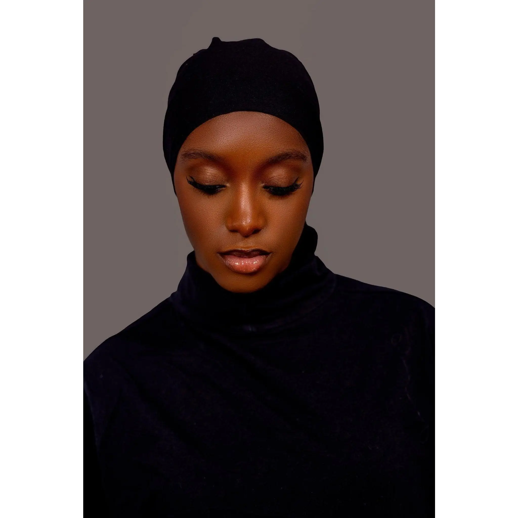 Non-Slip Cotton Hijab under Cap - Classic Black