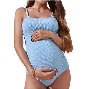 Swiss Dot One-Piece Maternity Swimsuit