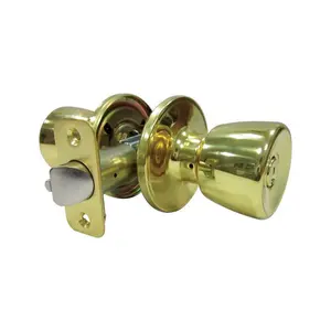 Faultless 5002048 Tulip Polished Brass Metal Entry Knobs - 3 Grade Right Handed