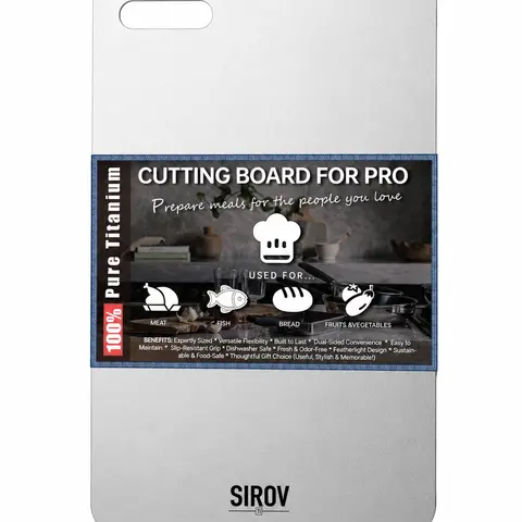 100% Pure Titanium Cutting Board for Kitchen, Non-Toxic Cutting Board, Dishwasher Safe, Odor Resistant, Hygienic & Durable for Meat, Fruits and Vegetables | Summerwins