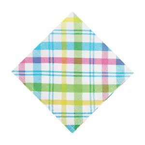 18" x 18" Spring Blossom Plaid Napkin Set of 6by Valerie