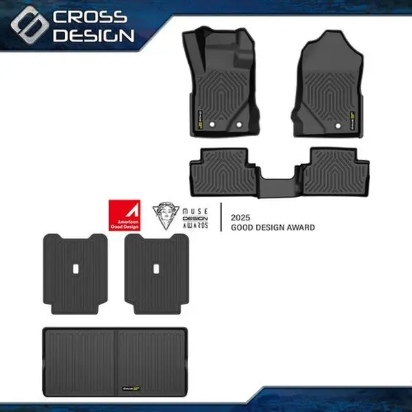 CROSSDESIGN TPE Auto Floor Mats & Trunk Cargo , Car Accessories, Upgraded All-Weather Interior Accessory for 21-25 Ford Bronco 2-Door