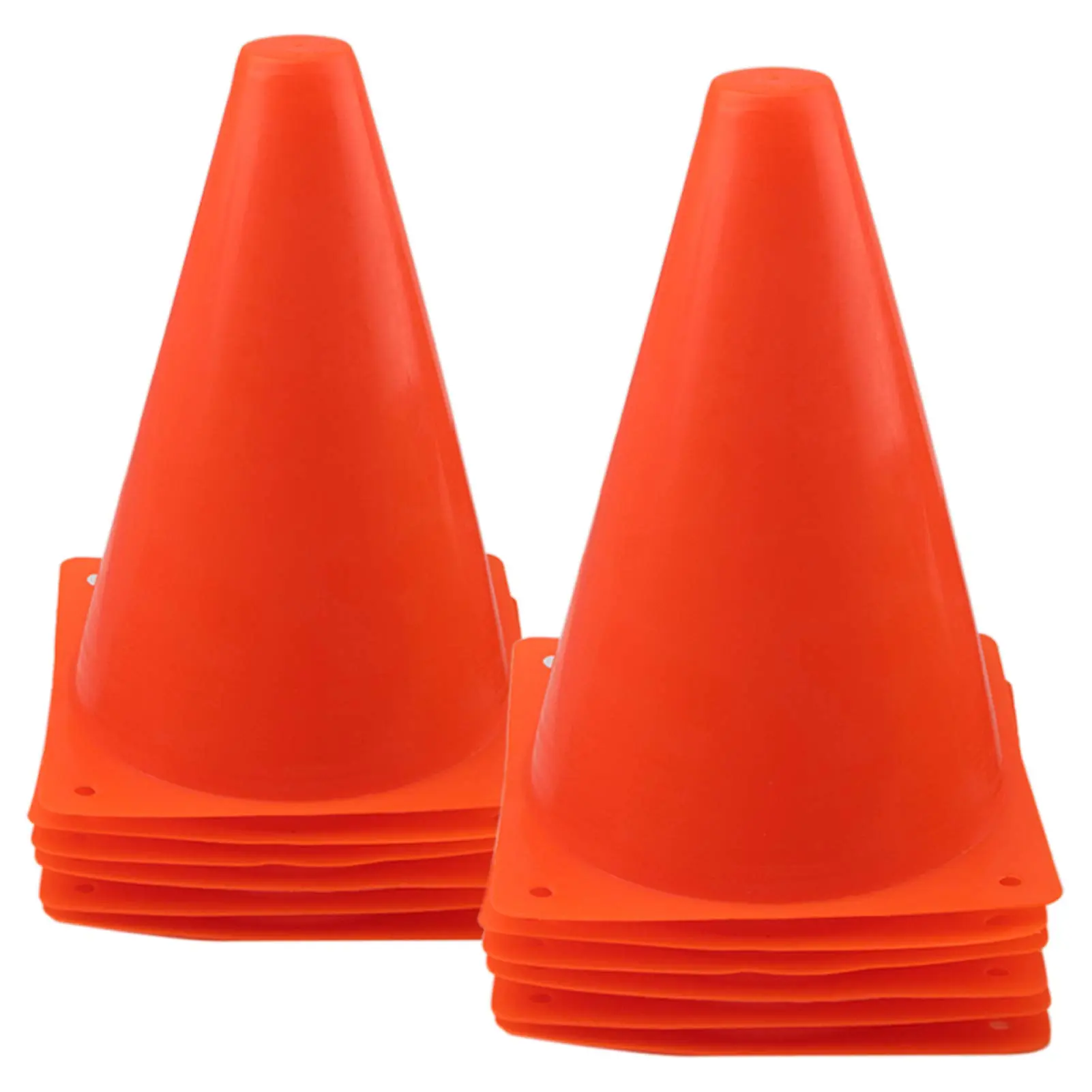 7-Inch Plastic Agility Cones, 24 Pack Multi-Color Retractable Sport Markers for Soccer Training, Outdoor Games, and Construction Party Decor, 4 Colors, 24 Pack