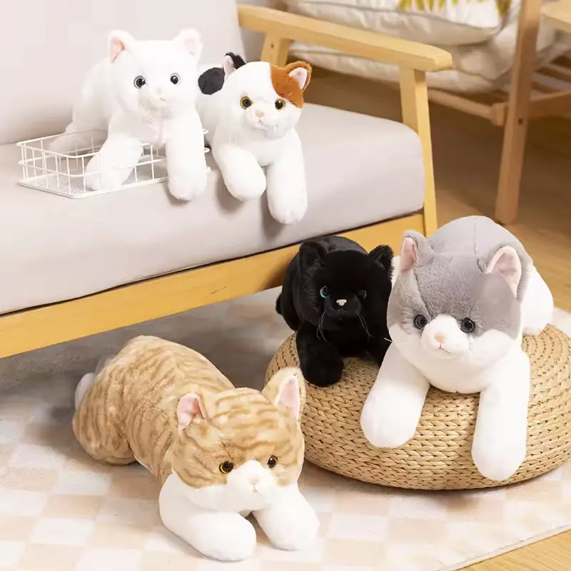 Snowolf 19.7in Durable Soft Fluffy Microwave-Safe Weighted White Cat Stuffed Animal - PP Cotton Plush Heating Pad with Himalayan Salt, Cute Home Decor Gift for Children,summerwins