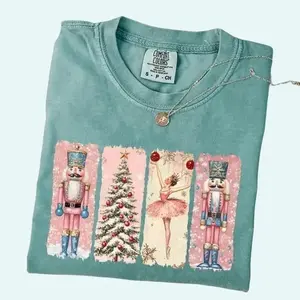 Comfort Colors Nutcracker Christmas Women's Tee, Casual Cotton Shirt