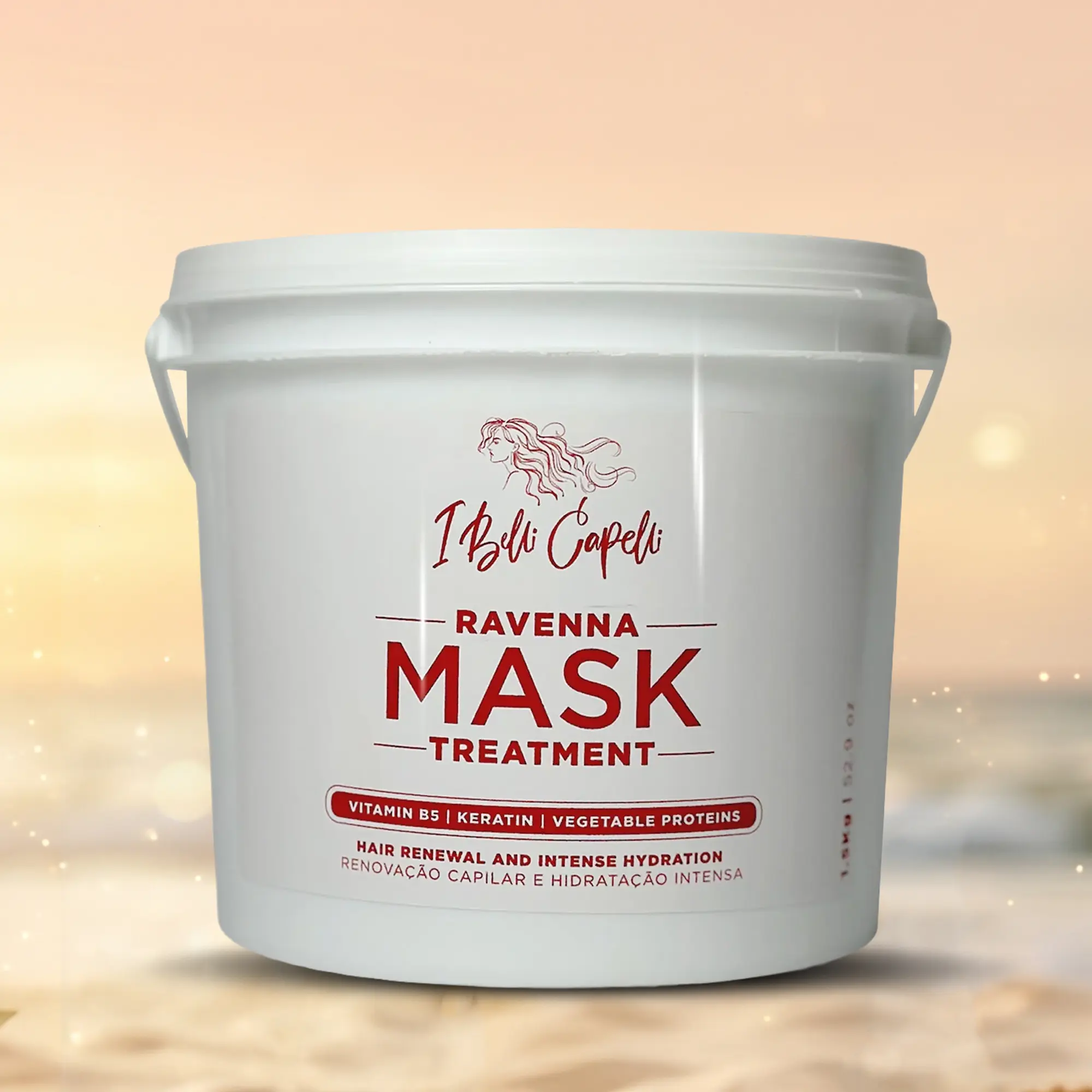 Intense Hydration Bucket Mask 1.5 kg/52.9 oz Hydrate Case Sensitive Moisturize Hair Hydrating  Haircare | I Belli Capelli Ravenna Moisturizer Moisture Moisturizing Soft Treatment Vitamin