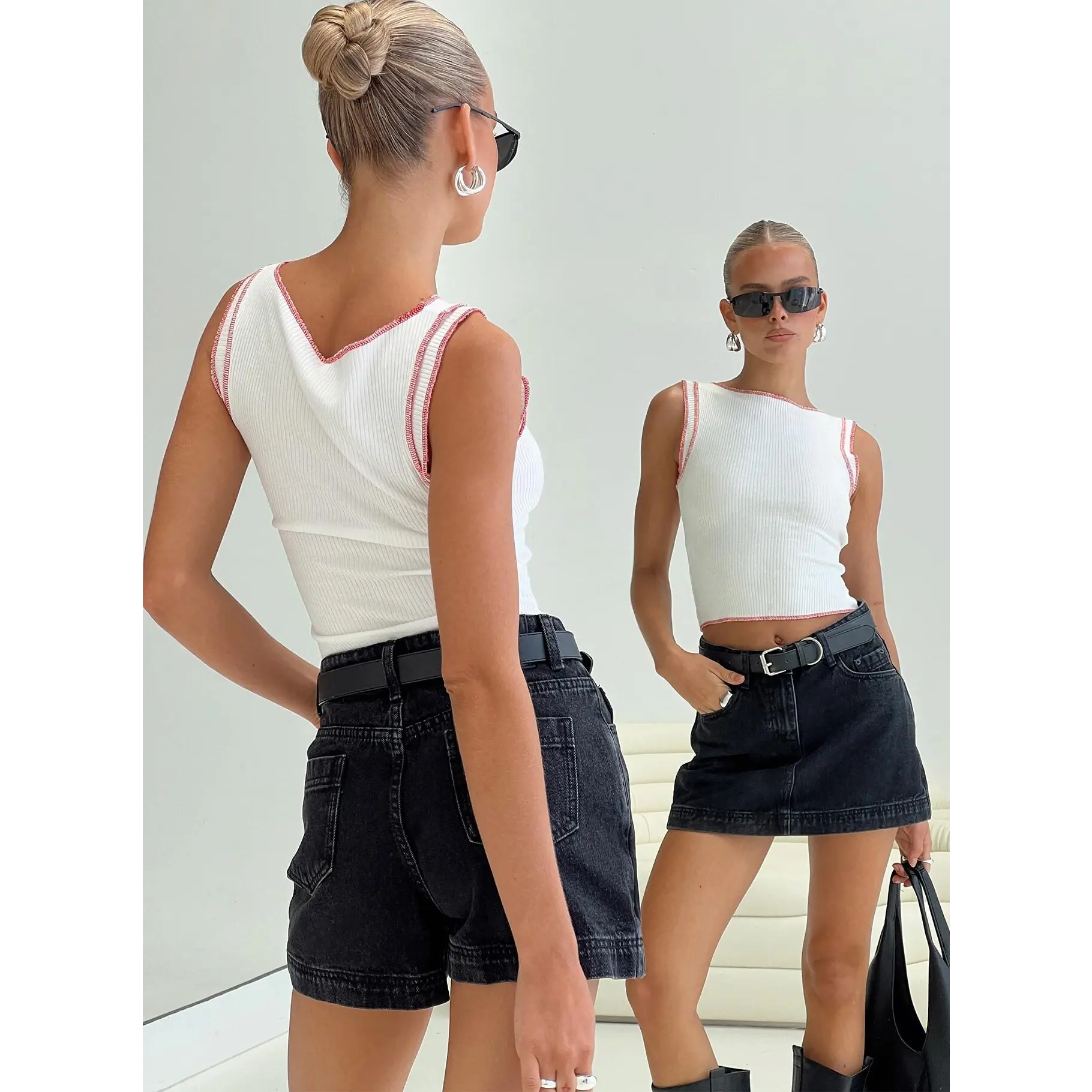 Gazelle Denim Skort Washed Black