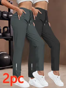 2-Pack Women’s Outdoor Pants – Quick Dry, Breathable, Sweat-Wicking Fabric for Hiking, Mountaineering, Casual Wear, Running, Fitness; Lightweight Summer Style