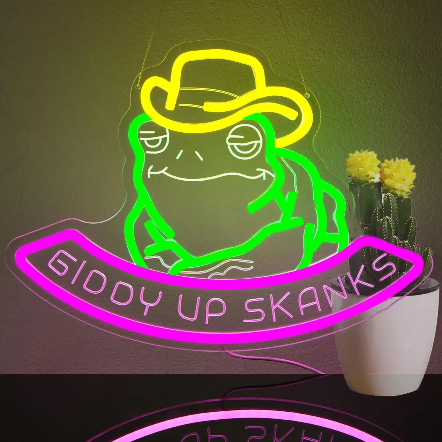 Cowboy Frog Neon Light Neon Sign LED USB Powered Adjustable Brightness Adjustable Lights, Led Decoration, Room Bar Mall Background Decor, Birthday Party Outdoor Camping Gift, Cool Lights