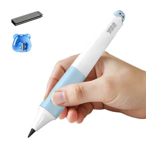 Leven 3.15mm Thick Lead Ergonomic Kids Mechanical Pencil, Tripod Grip Posture Training Handwriting Pencil with Sharpener & Extra Leads
