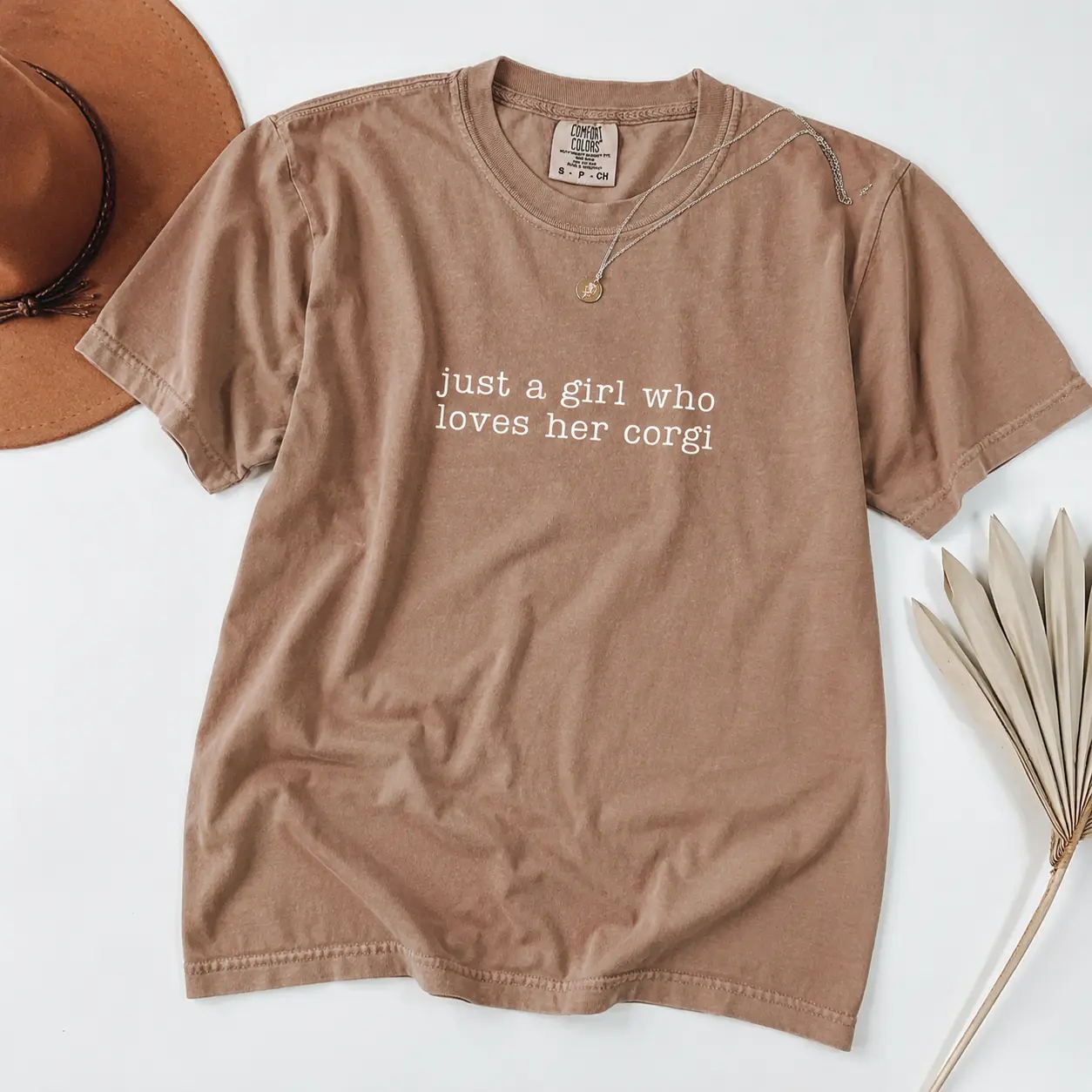 Comfort Colors Just A Girl Who Loves Her Corgi Shirt, Corgi Mom Tshirt, Corgi Owner Gift, Dog Mom Shirt, Corgi Mama Shirt, Corgi Lover Gift - Printfamily