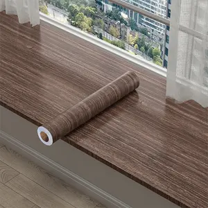 Brown-Black Wood Grain Peel and Stick Wallpaper - Waterproof Removable | Self-Adhesive Wall Sticker for Living Room, Bedroom & Office Decor