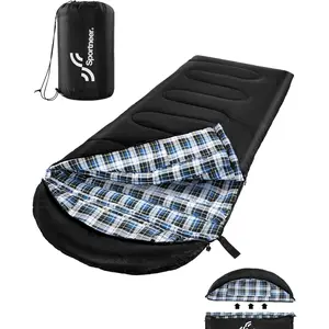 Sleeping Bags for Adults, 0 Degree Sleeping Bag XL Flannel Winter Cold Sleeping Bag with Detachable Hood Compression Sack for Camping, Backpacking, Hiking