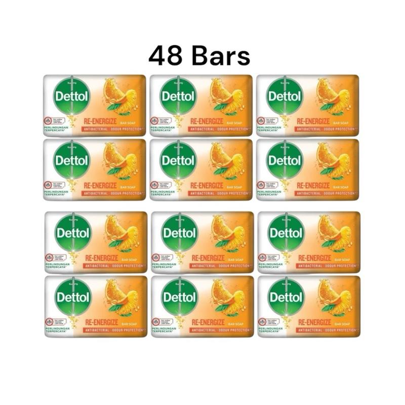 Dettol Antibacterial Body Soap 48 Count - Re-Energize Formula for Hygiene and Skin Care Cleanser Cleansing