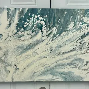 From Sky to Water Marble Painting Abstract Artwork for Home Decor