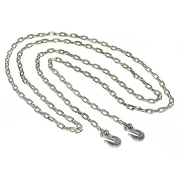 Global Industrial 501920 Assembled 20 Ft. Steel Wire Rope Chain, 1/4" Diameter, Dual-End Hooks, 1250 lbs Capacity, High-Quality Hardware Accessory for Pallet Grabber, Skid Puller