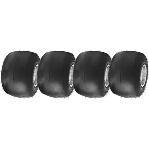 1/2/4pcs High Performace Go Kart Tire and Rim, 11x7.10-5 Go Kart Rear Wheel and Tire Fit Bolt Pattern 48mm w/ 3 Holes for Go Kart, Drift Trike, Buggy and Racing Cart, Slip Tread, Aluminum Alloy Rim