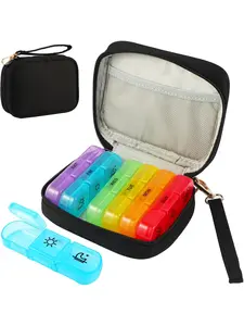 Weekly Pill Organizer 3X a Day, Travel Pill Box 7 Day for Purse, Daily Pill Organizer, Pill Dispenser Medicine Organizer for Vitamins, Fish Oils, Medications, Supplements, Valentine's Day, Christmas and Thanksgiving Day gifts