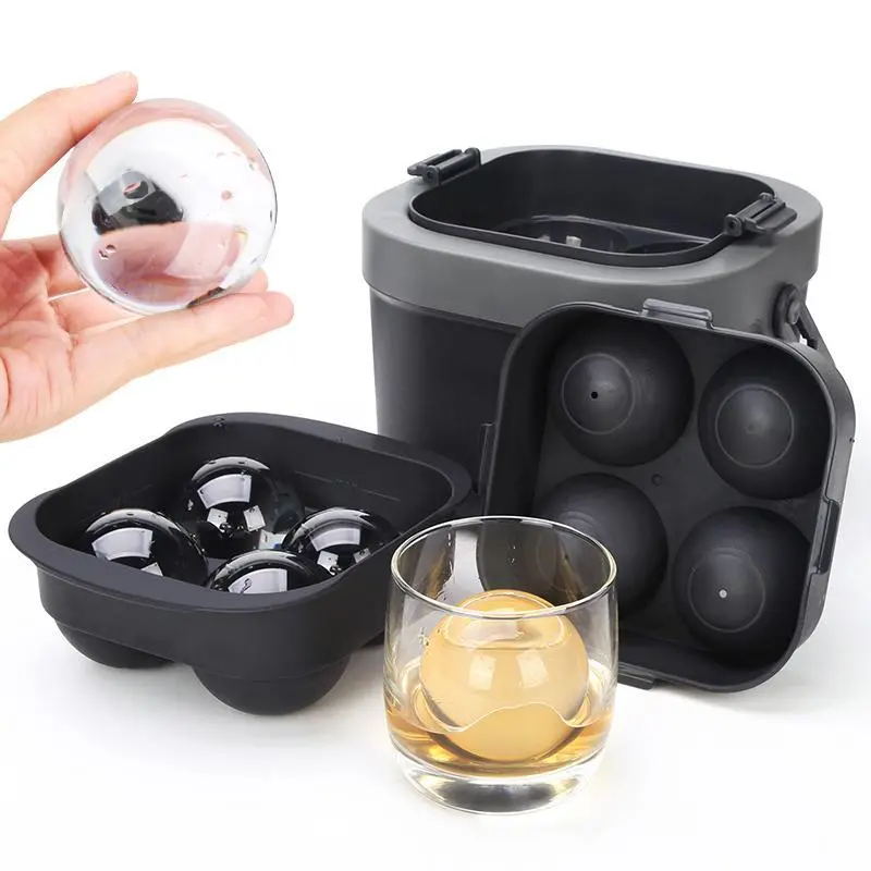 MIAHART Silicone Ice Ball Molds - 2-in Large Slow-Melt Ice Balls for Whiskey, Cocktails, Drink, Home Bars, Festive Gifting Supplies