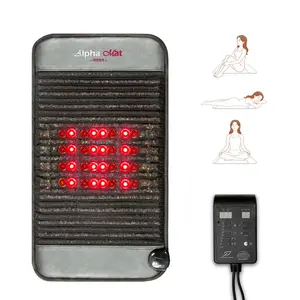 Far Infrared Heating Pad with Red Light Therapy 18"x33" Large, Amethyst Mat for Back Pain Relief, Low EMF Natural Stone Heating Pad for Muscle Relaxation, Model A900