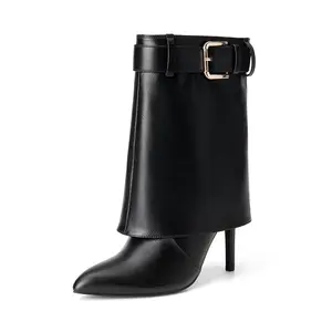 Dream Pairs Stiletto Fold-Over Mid-calf Boots