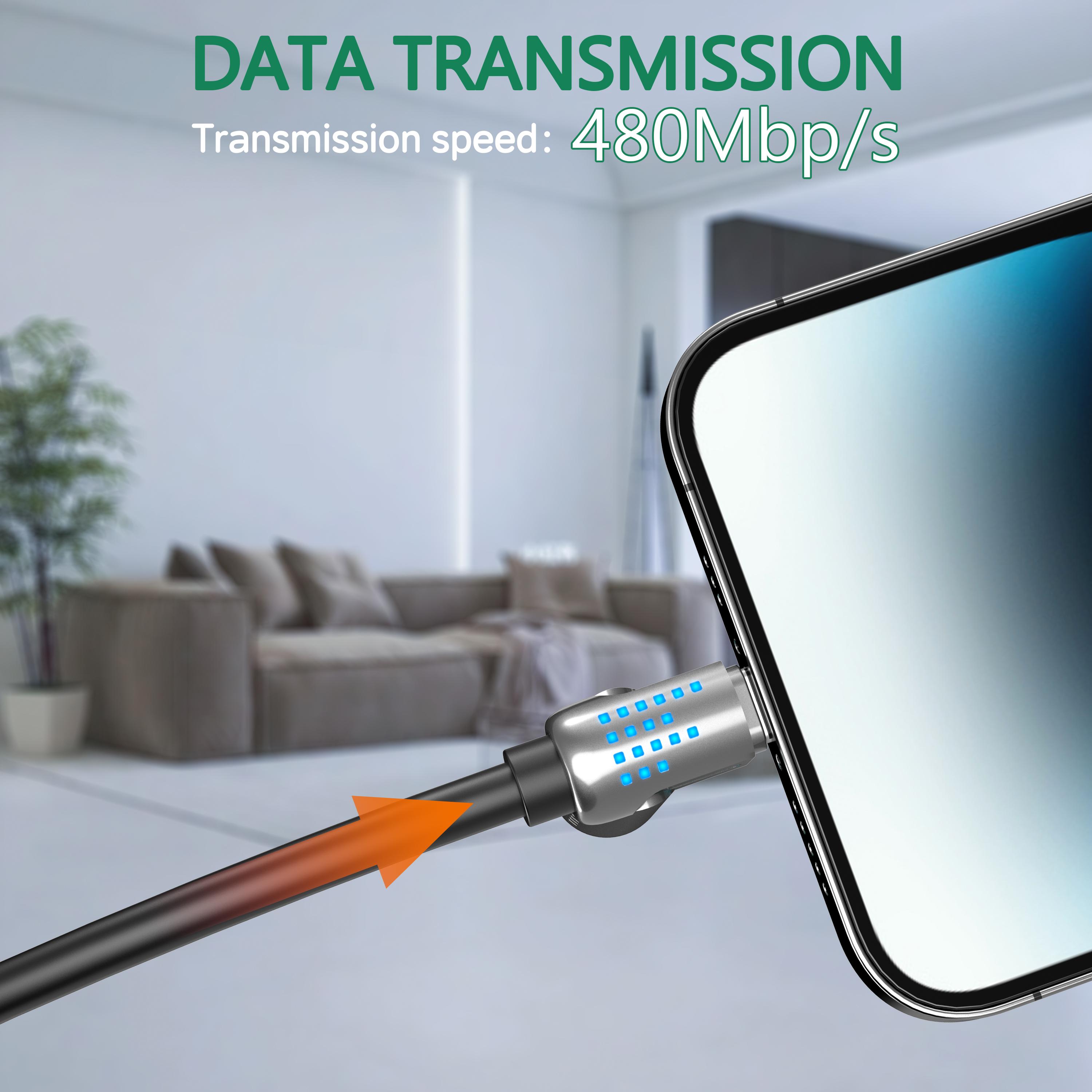 240W USB-C Cable with 4-in-1 Ports, Lightning, Type-C, USB-A | Fast PD 5A Charging for Phones, Tablets, Laptops