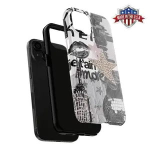 NYC Collage Phone Case Retro Y2K Design, Aesthetic Cityscape Phone Cover for iPhone 16 Pro Max, Samsung, Pixel Trendy Case for iPhone 16 15 14 13 12 11 Pro Max Protector Protection Compatible with Samsung Galaxy S25