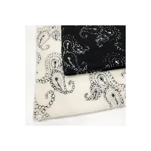 Cashew Flower Embroidery Lamb Wool Fabric Autumn Winter Lamb Wool Fashionable Coat Knitted Particle Velvet Fabric