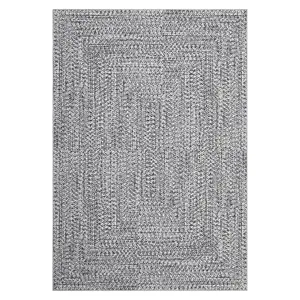 8 x 10 ft Grey Polyester Rectangular Area Rug, Modern Solid Machine-Washable Rug for Living Room, Bedroom