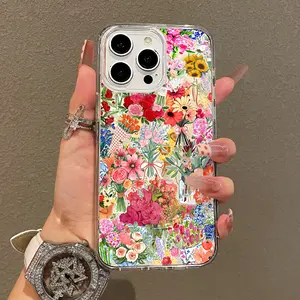 Soft Girl Magnetic Case for iPhone11/12/13/14/15/16/17/promax, Flower Cluster Sparkle Lightweight, Drop-Proof, MagSafe Compatible | Perfect for Teen Girls