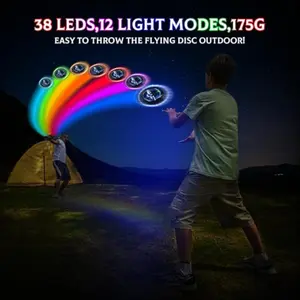 LED outdoor competitive frisbee luminous frisbee outdoor parent-child frisbee 12 mode with charging electric luminous frisbee