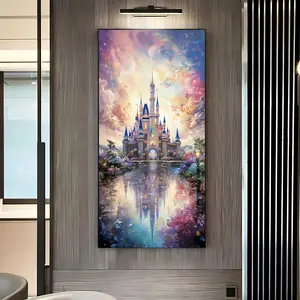 Castle Pattern DIY Diamond Arts Colorful Painting Kit without Frame, 5D Diamond Arts Colorful Painting Kit, Wall Art Decor for Home Living Room Bedroom