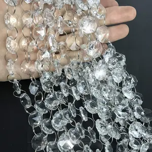 10m/33ft Crystal Acrylic Bead Garland Strands, Acrylic Gems Bead Strands, Durable Beads, Diamond Hanging Beads Chain, Adjustable Chain for Wedding Centerpieces, Tree Decorations, Bridal Shower, Party Backdrop, DIY Jewelry Crafts & Home Decor