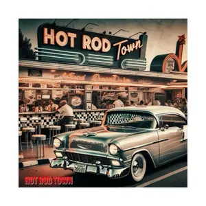 Hot Rod Town Retro Wall Posters 28inx28in High Quality Screen Print Classic Car Art Decor