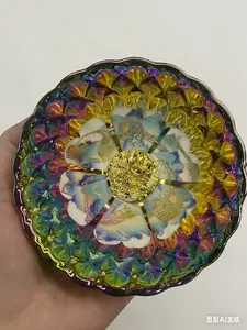 Iridescent Landscape & Golden Dragon Handcrafted Ceramic TeaCUP– Artisanal Jianzhan