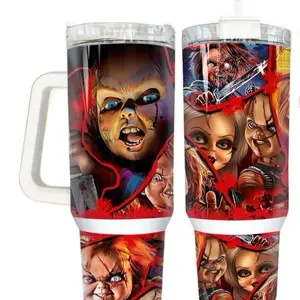 Home Company 40oz Cup with Unique Design Featuring Chucky Characters Ideal for Your Needs Drinkware