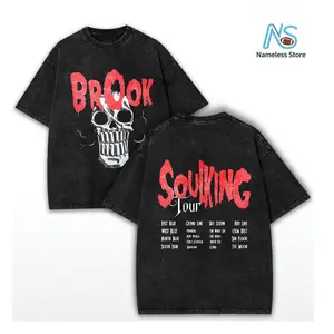 Brook "SoulKing Tour" Washed Oversized Tee – Double-Sided Print One Piece Shirt |   Vintage Streetwear Unisex T-Shirt |   Heavyweight Cotton Anime Manga Tee |   Gift for Anime Fans vintage t-shirt casual menswear style top Snowman Graphic Chill Out T-shir