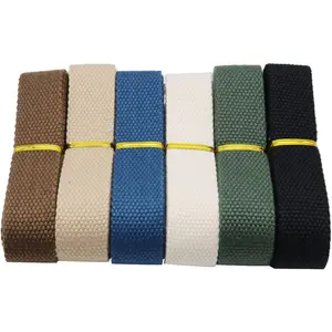 Set of 6 pieces1*0.07InchHeavy Cotton Webbing  Wide 12 Yard 6 Color Mixed Polyester Cotton  for Webbing Bag Handles, Strap,Tote Cloth Belt,Making Outdoor Supplies(Mixed Color) summervibes