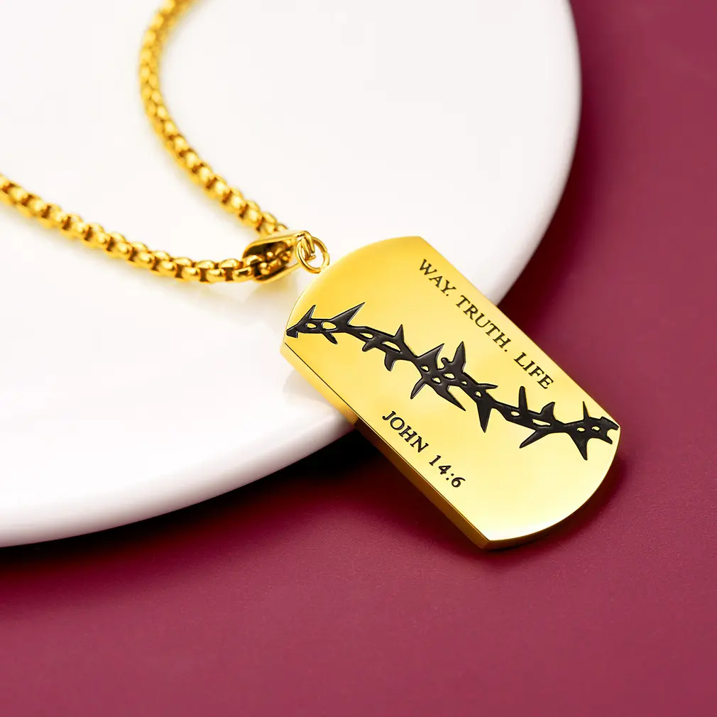 FaithHeart Jesus Ichthus Necklace Stainless Steel Christian Necklace