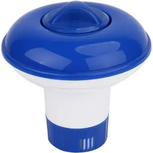 Premium Hot Tub/Spa/Pool Chlorine Floater Chlorinator/Bromine Floater, Chemical Floating Dispenser for Pools, 1.5 Inch Tablet Holder Automatic Tablets Floaters Blue with white 4.92*4.92*5.2inch