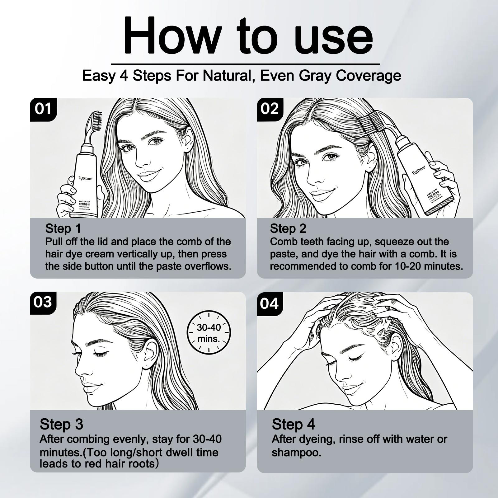 Tgideas Hair Dye Comb / Hair Dye Cream — Portable Home Uset, triple treatment, contains hyaluronic acid, 100% coverage of gray hair, available in black and brown, 1 box (includes hair dyeing tools). #SummerWins #DealsForYouDays Tgideas Hair Dye Comb / Hair Dye Cream — Portable Home Uset, triple treatment, contains hyaluronic acid, 100% coverage of gray hair, available in black and brown, 1 box (includes hair dyeing tools). #SummerWins #DealsForYouDays