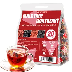 Mulberry Wolfberry Tea 20 Bags 7.05Oz Goji Berry & Jujubes Wolfberries Herbal Tea For Gift Afternoon Tea