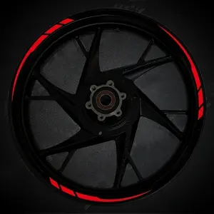 13PCS/ 1Sheet Motorcycle Rim Wheel Hub Sticker, Fits 15-18 Inch Rims Waterproof High-quality Vinyl Decals, Modern Motorcycle Accessories, Christmas and New Year Motorcycle Refit Gifts