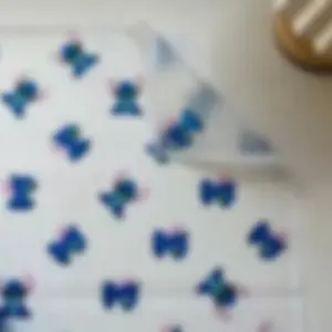 White Character Wrapping Floral Paper Korean Material with Distinctive White Stitching Ideal for Korean Paper Users