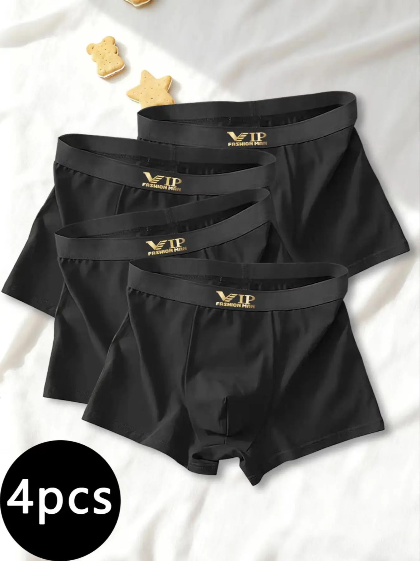Men's Vip Print Briefs, Boxing Vip (4 Pack), Casual Sports Training Men's Underwear, Comfortable and Stylish, Menswear, Boxer Shorts